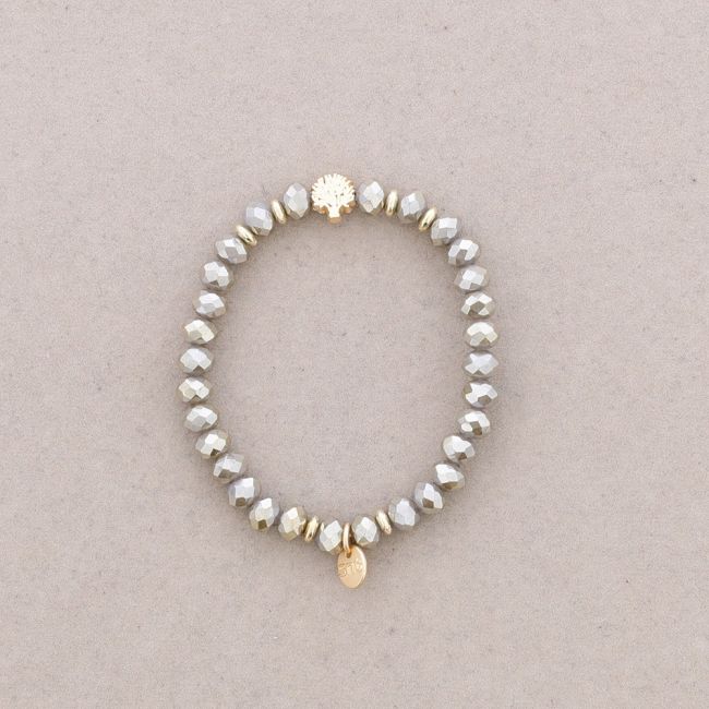 PULSERA ELÁSTICA CRISTALES FACETADOS ÁRBOL METAL