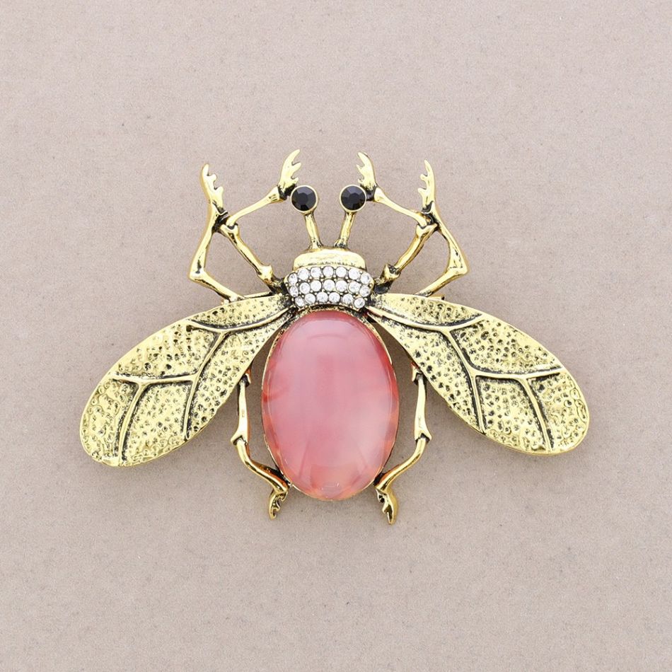 BROCHE MOSCA METAL RESINA