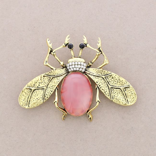 BROCHE MOSCA METAL RESINA