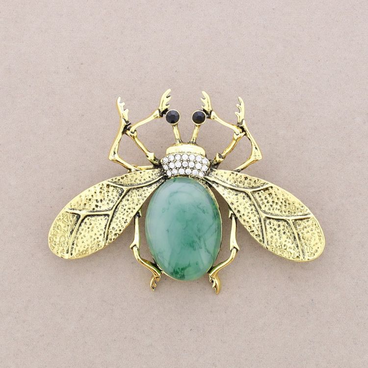 RESIN METAL FLY BROOCH 2