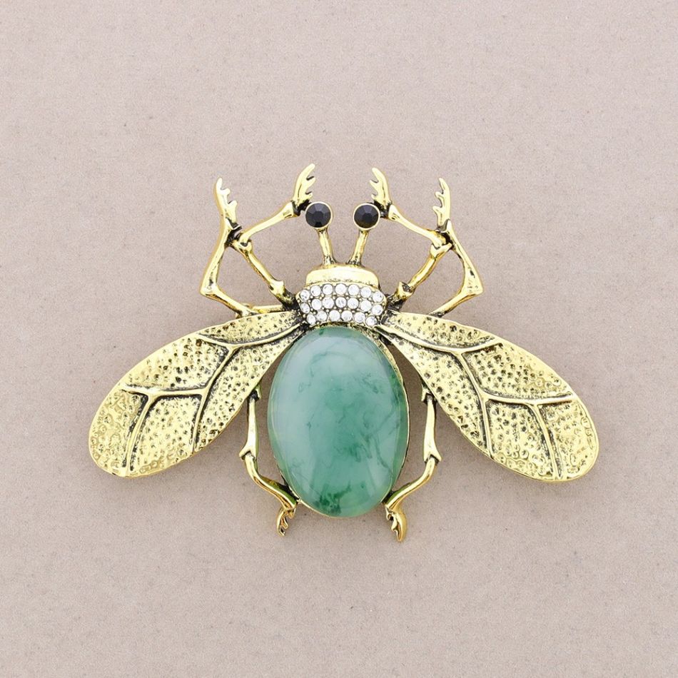 RESIN METAL FLY BROOCH