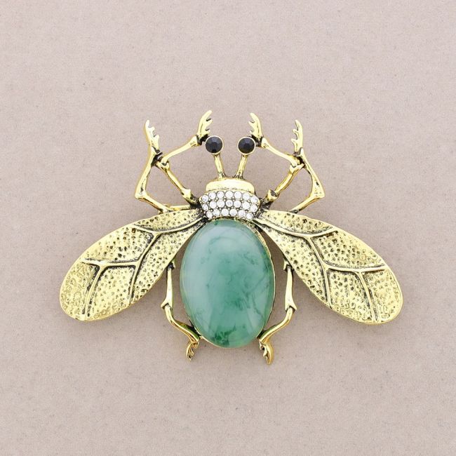 RESIN METAL FLY BROOCH
