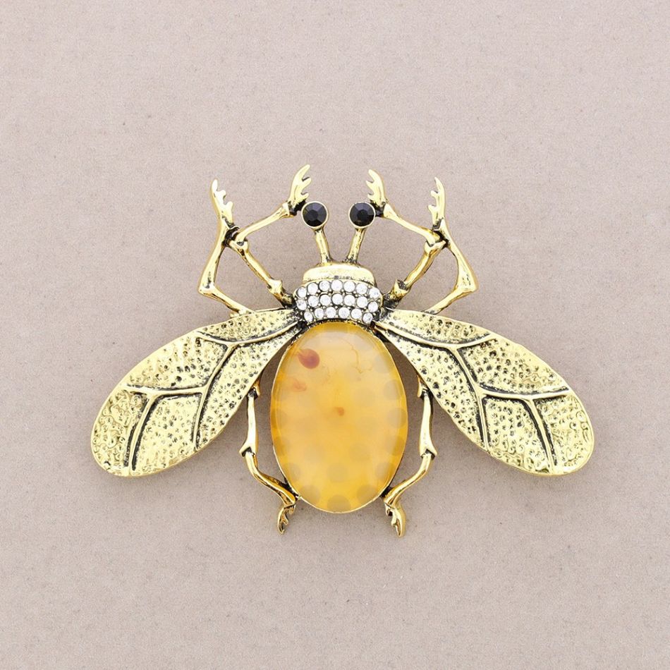 BROCHE MOSCA METAL RESINA
