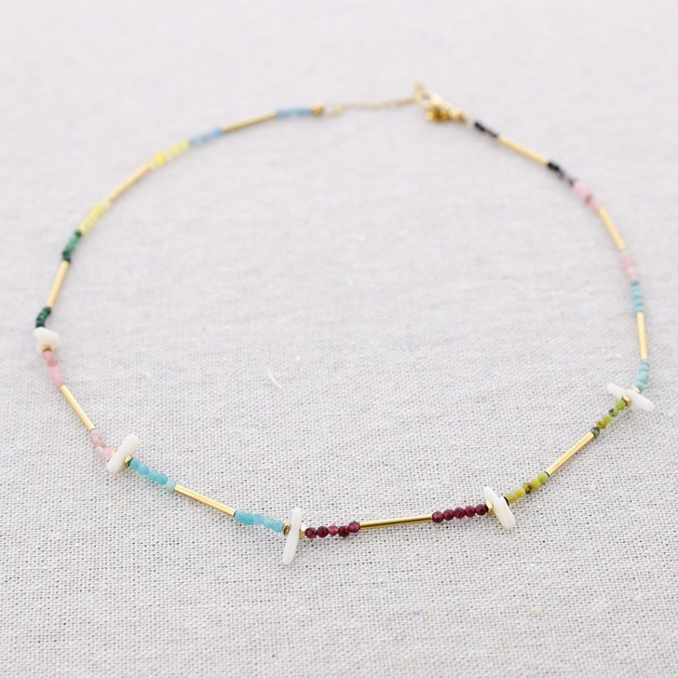 STEEL SKEWERS NACRE NECKLACE