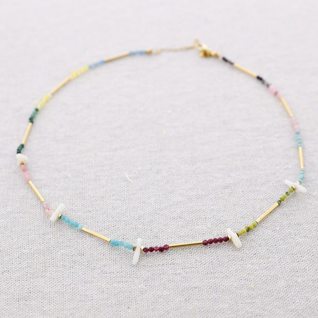 STEEL SKEWERS NACRE NECKLACE
