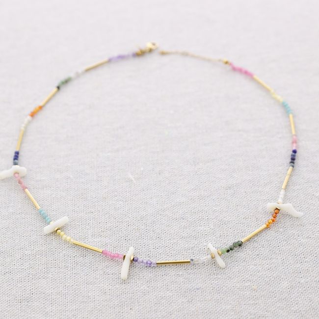 STEEL SKEWERS NACRE NECKLACE
