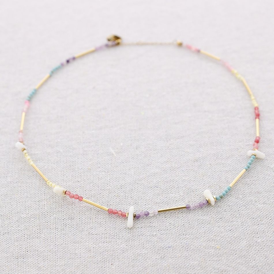 STEEL SKEWERS NACRE NECKLACE