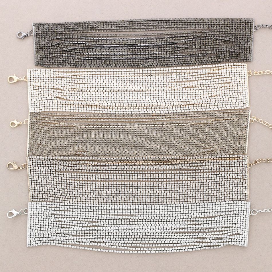 METAL CRYSTAL NECKLACE 20 ROWS