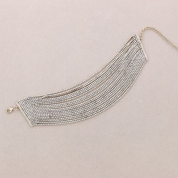 METAL CRYSTAL NECKLACE 20 ROWS
