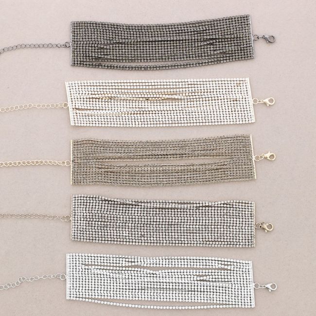 METAL CRYSTALS BRACELET 18 ROWS