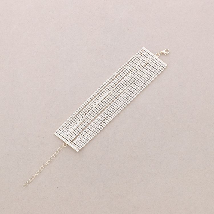 PULSERA METAL CRISTALES 18 FILAS 2
