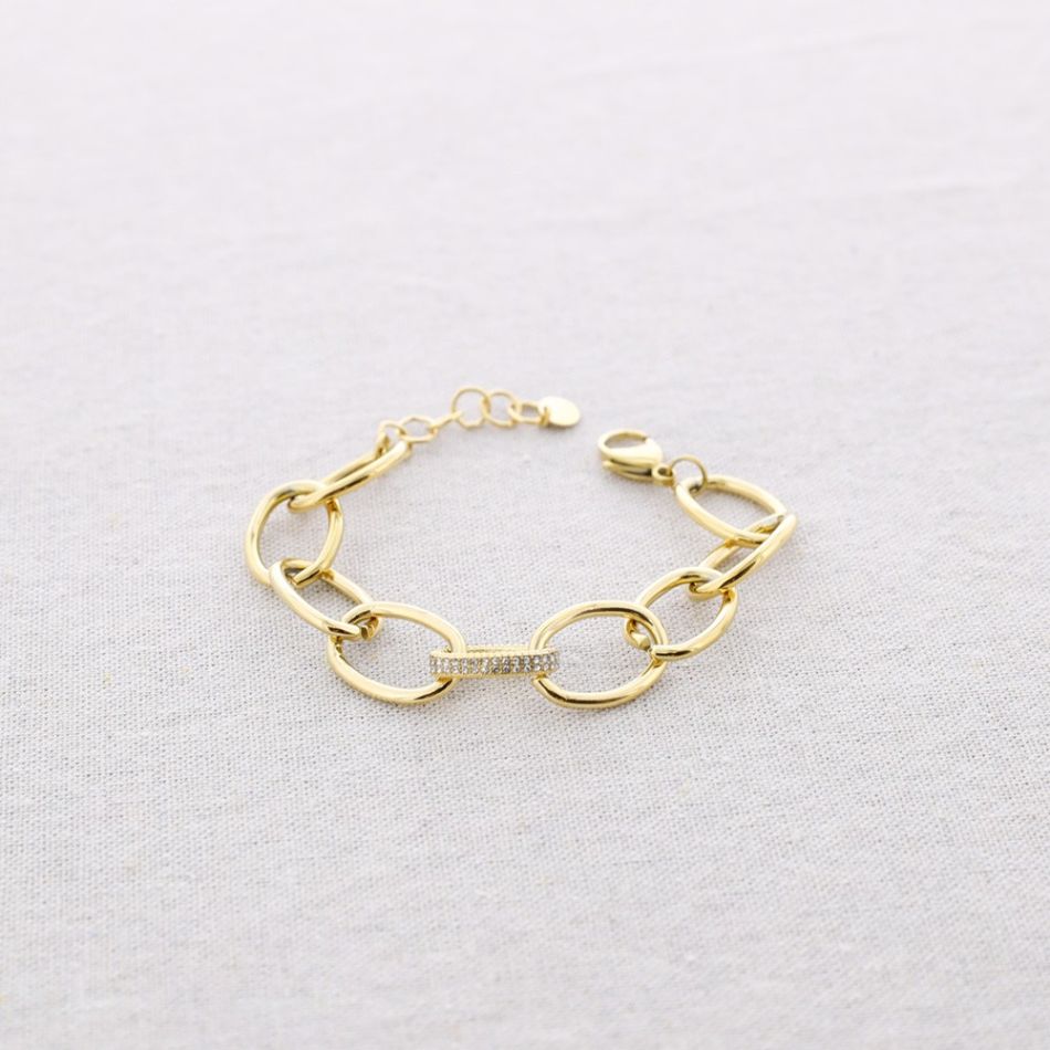 STEEL BRACELET WITH CRYSTAL LINKS