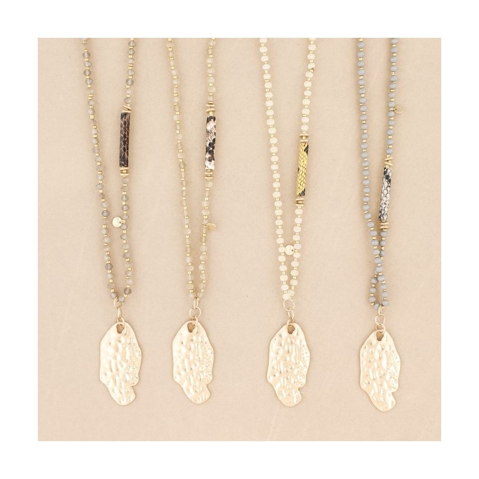 METAL PENDANT PYTHON CRYSTAL LONG NECKLACE