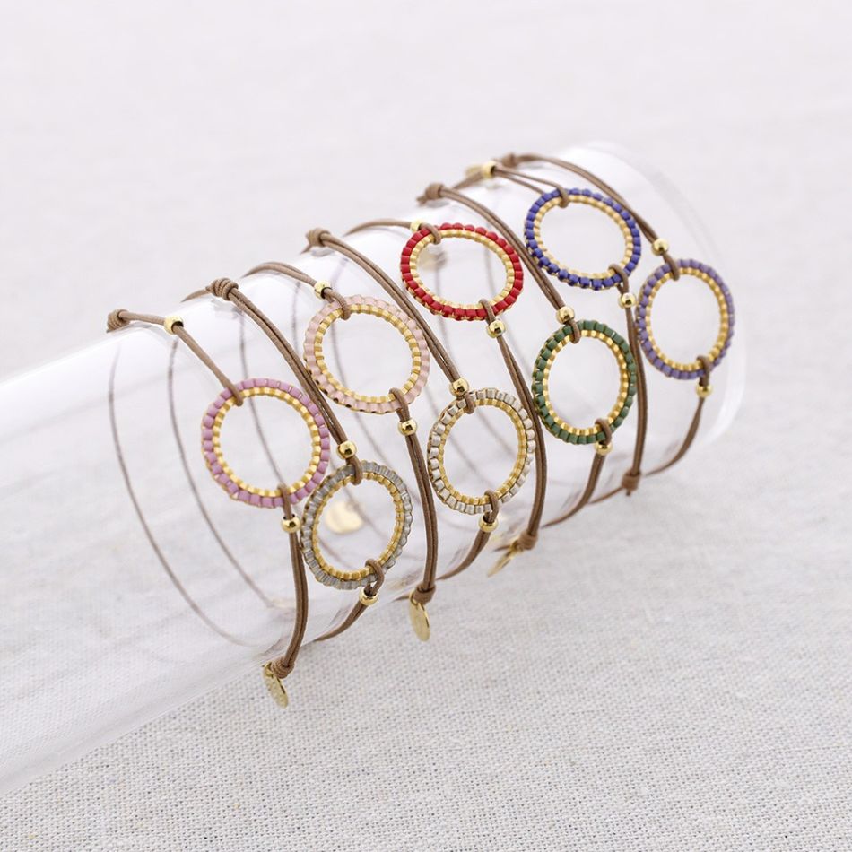 PULSERA ELÁSTICA CÍRCULO ACERO MIYUKI