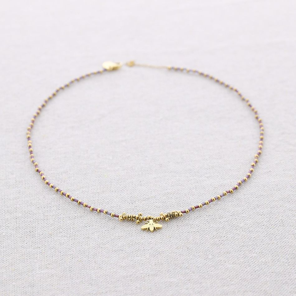STEEL BEE BEAD NECKLACE