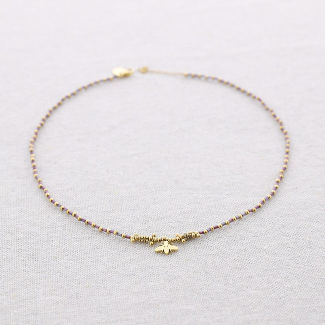 STEEL BEE BEAD NECKLACE