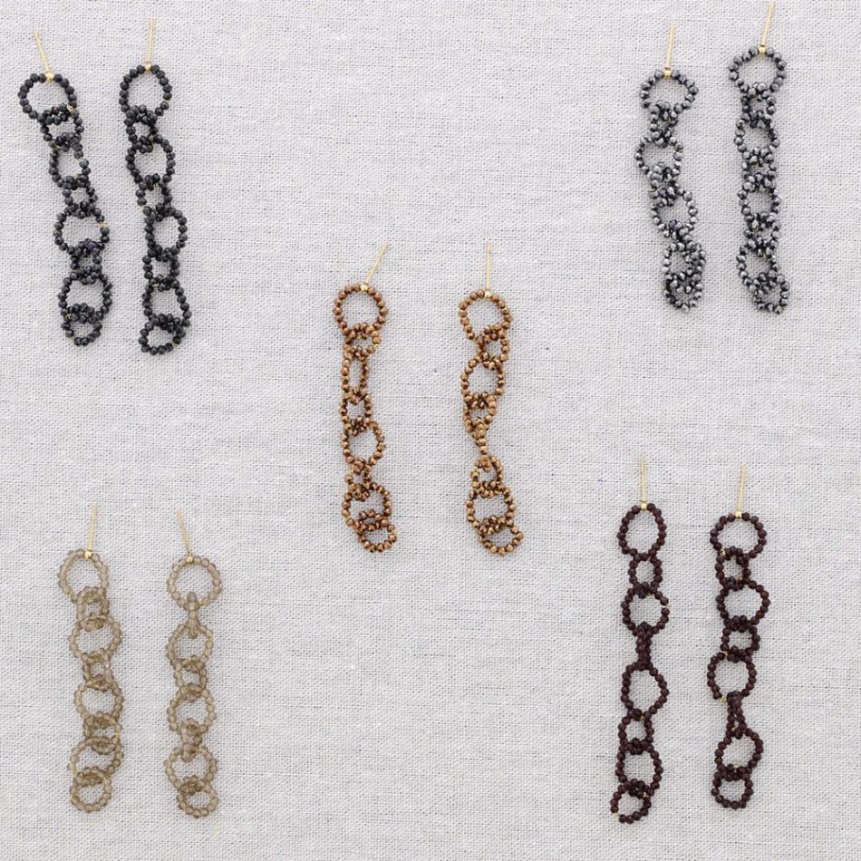 PENDIENTES ACERO AROS CRISTALES