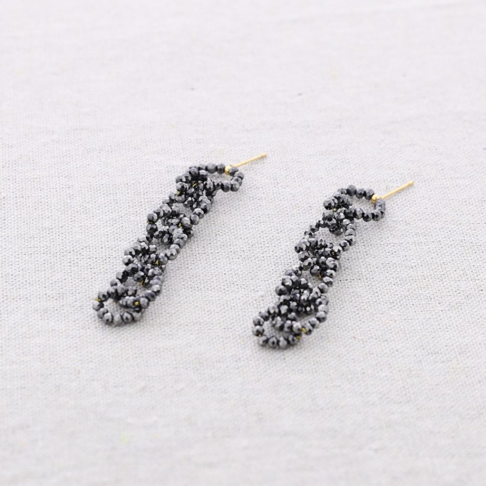 PENDIENTES ACERO AROS CRISTALES