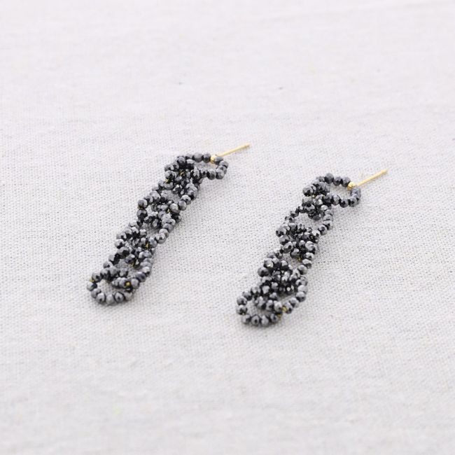 PENDIENTES ACERO AROS CRISTALES