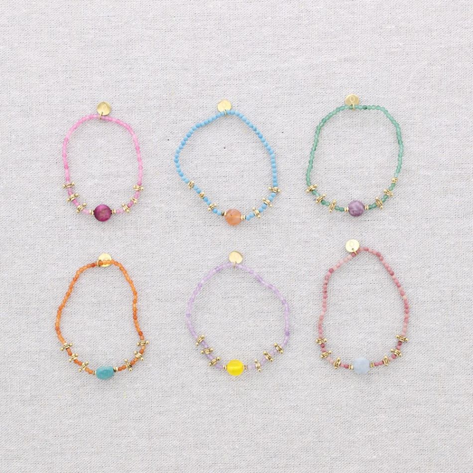 PULSERA ELÁSTICA ACERO PIEDRAS