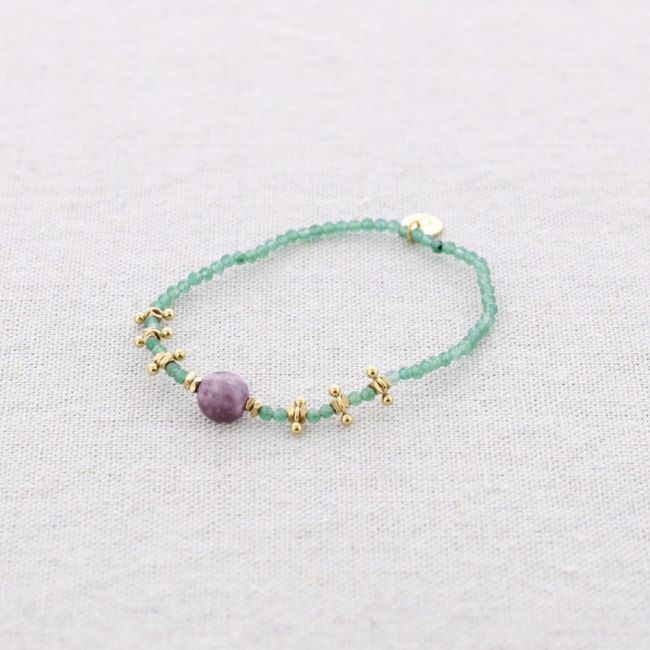 STEEL ELASTIC BRACELET WITH STONES