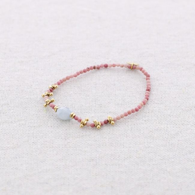 PULSERA ELÁSTICA ACERO PIEDRAS