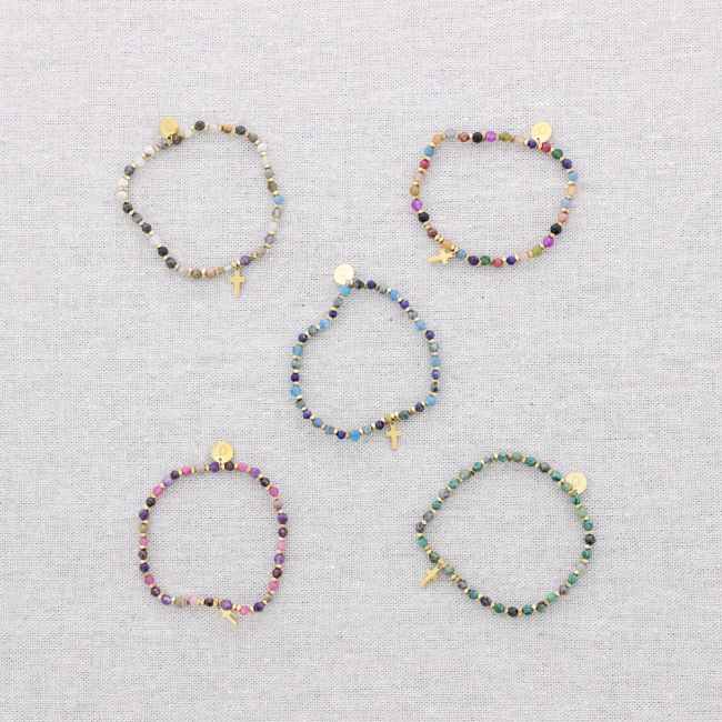 PULSERA ELÁSTICA ACERO PIEDRAS