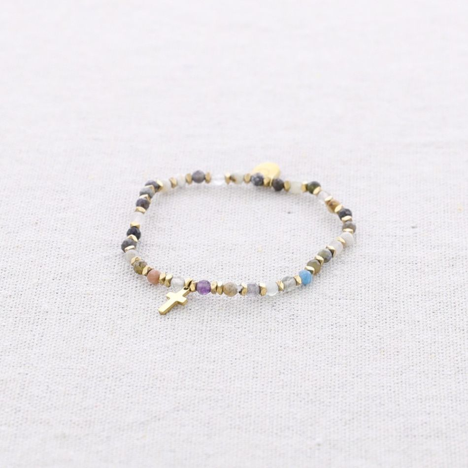 PULSERA ELÁSTICA ACERO PIEDRAS