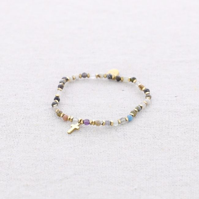 STEEL ELASTIC BRACELET WITH STONES