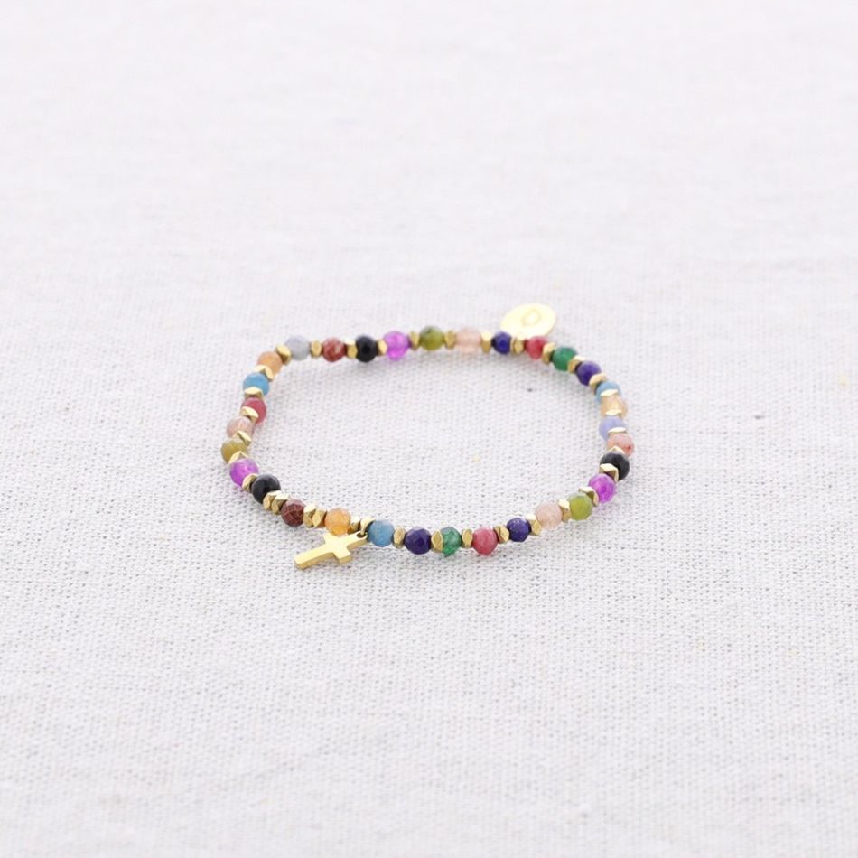 PULSERA ELÁSTICA ACERO PIEDRAS