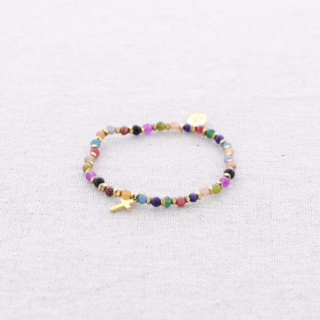 PULSERA ELÁSTICA ACERO PIEDRAS