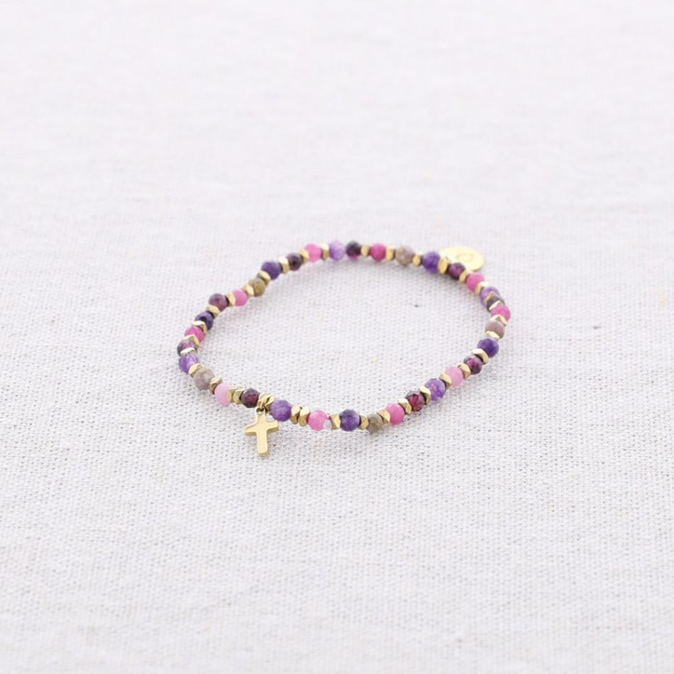 PULSERA ELÁSTICA ACERO PIEDRAS