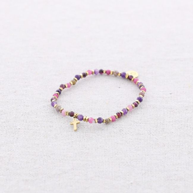 PULSERA ELÁSTICA ACERO PIEDRAS