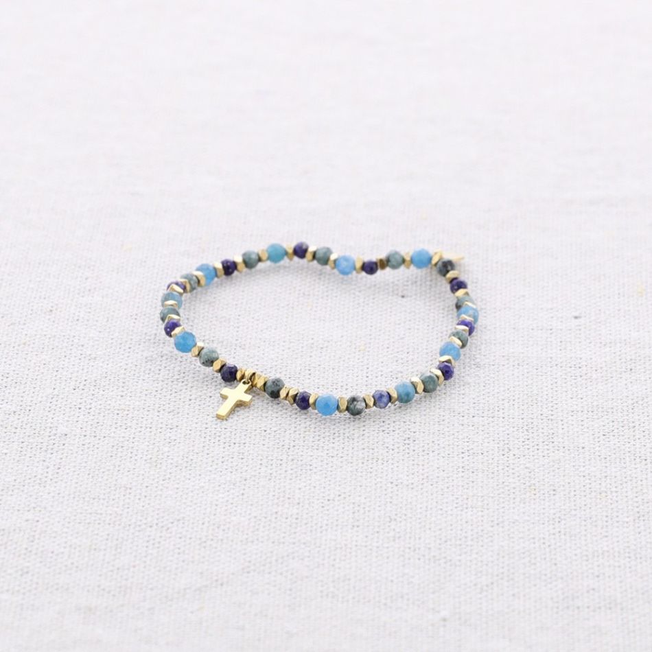 PULSERA ELÁSTICA ACERO PIEDRAS