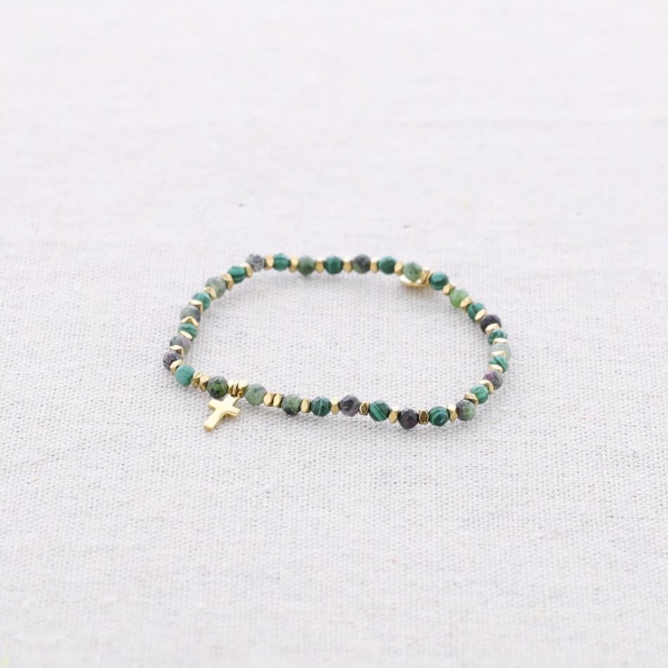 STEEL ELASTIC BRACELET WITH STONES