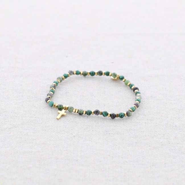 PULSERA ELÁSTICA ACERO PIEDRAS