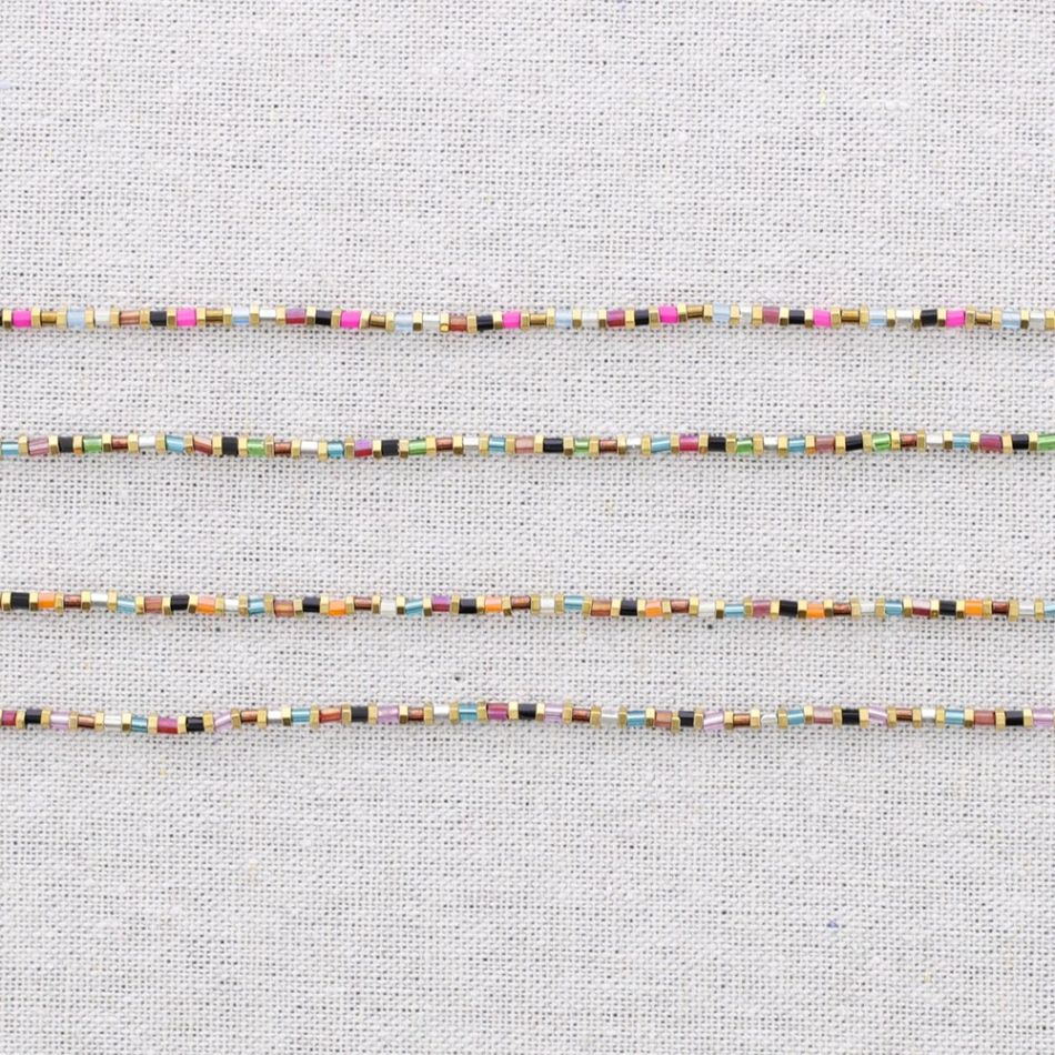 STEEL SHORT NECKLACE WITH MIYUKI BEADS