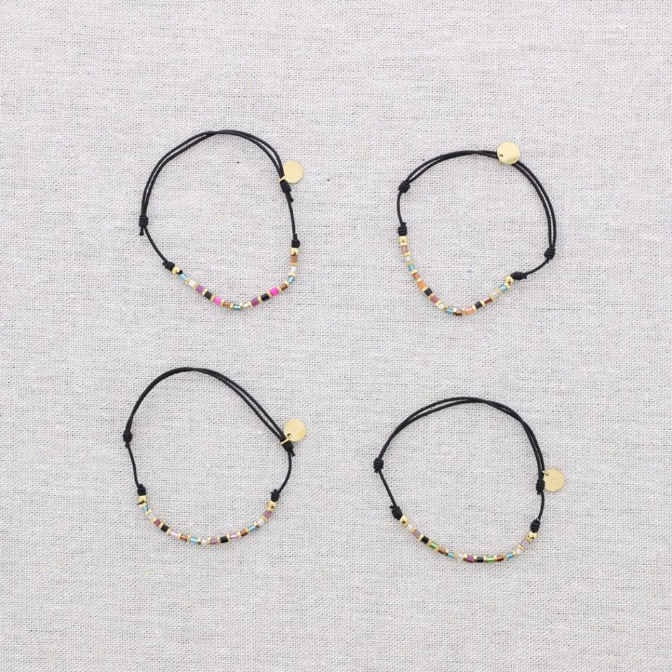 STEEL ELASTIC BRACELET WITH MIYUKI BEADS