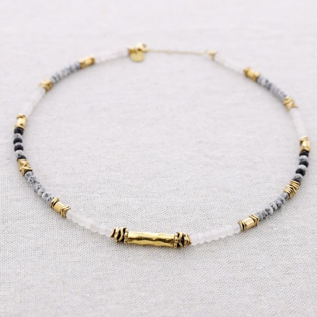 STONES STEEL NECKLACE