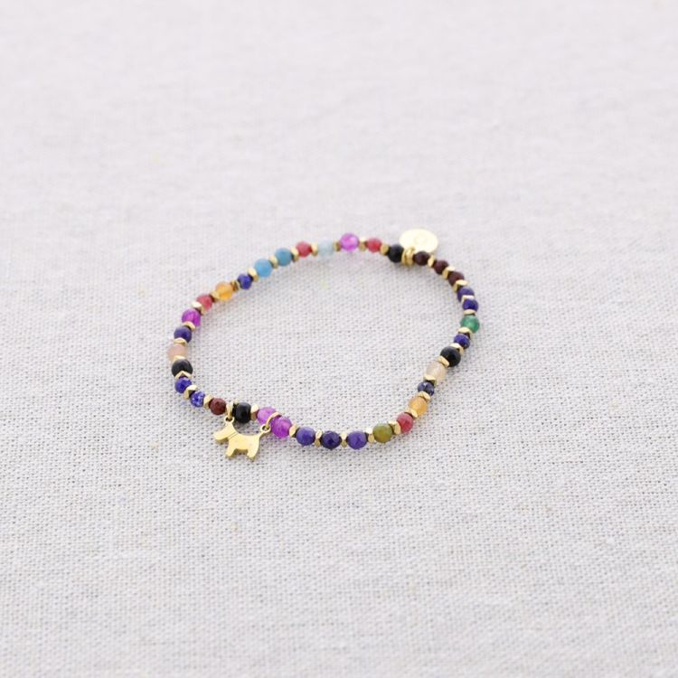 PULSERA ELÁSTICA ACERO CUENTAS COLGANTE PERRITO 2