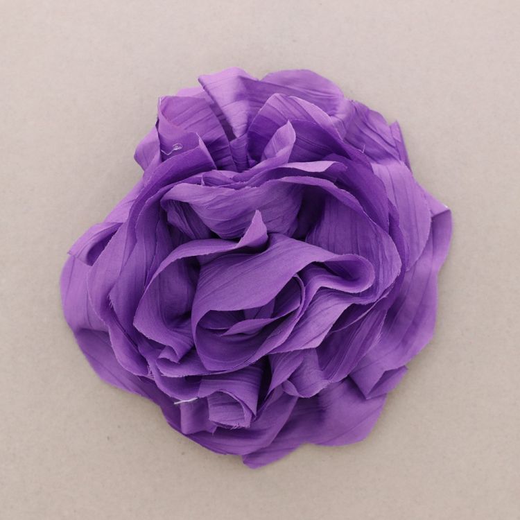 GATHERED FABRIC FLOWER BROOCH 17CM