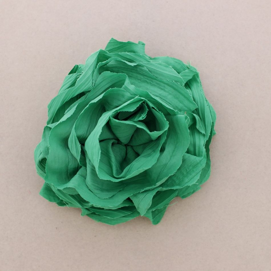 BROCHE FLOR TELA FRUNCIDA 17CM