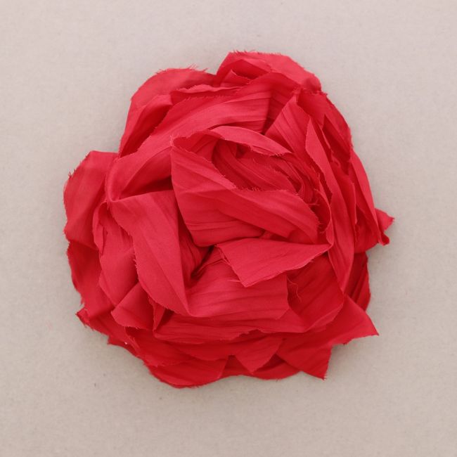 BROCHE FLOR TELA FRUNCIDA 17CM