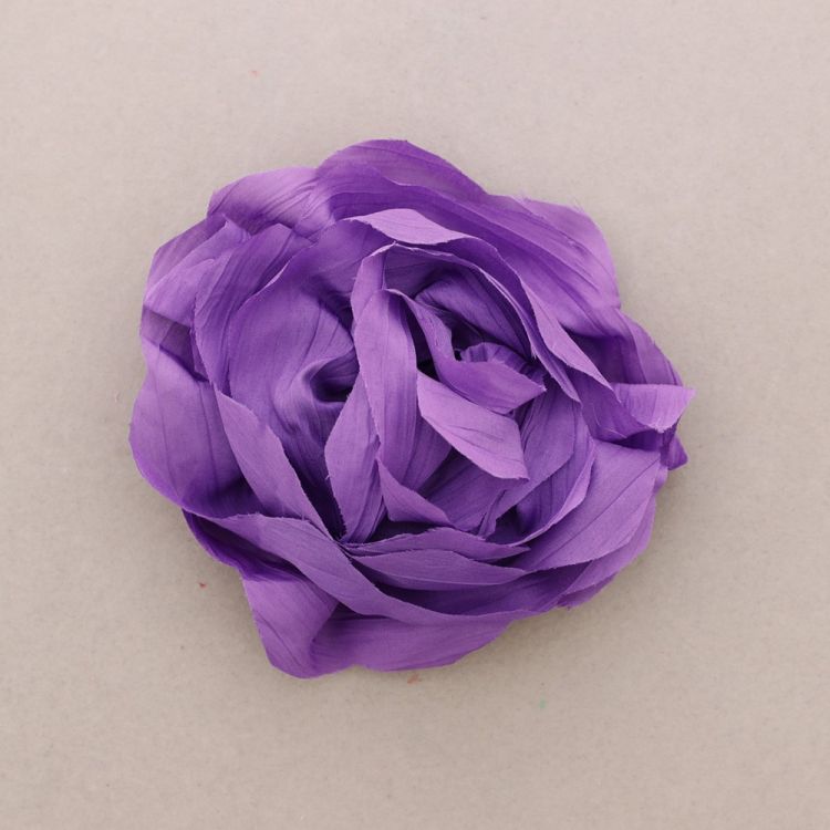 BROCHE FLOR TELA FRUNCIDA 14CM 2