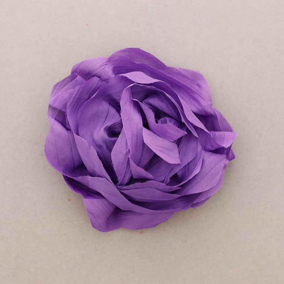 BROCHE FLOR TELA FRUNCIDA 14CM