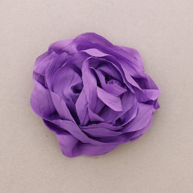 BROCHE FLOR TELA FRUNCIDA 14CM