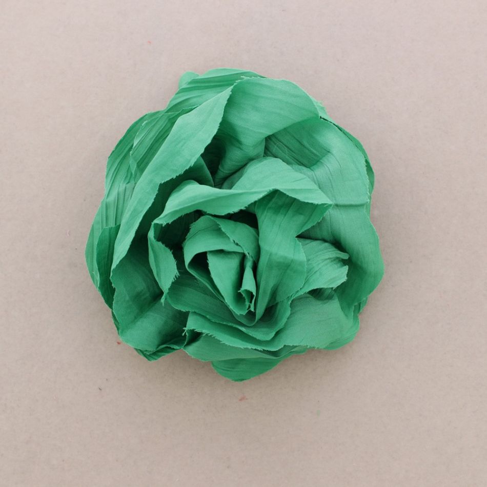 BROCHE FLOR TELA FRUNCIDA 14CM