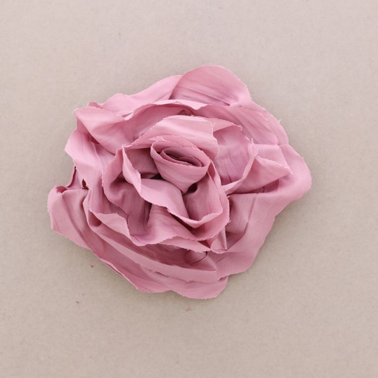 BROCHE FLOR TELA FRUNCIDA 14CM