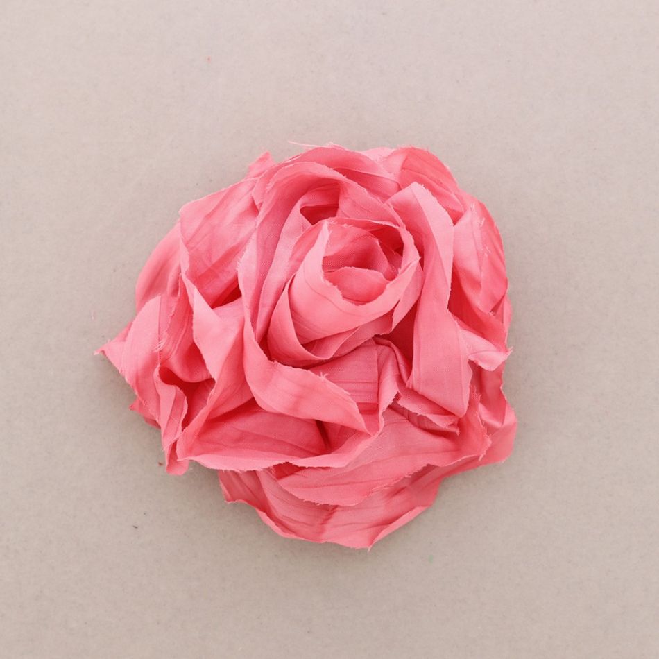 BROCHE FLOR TELA FRUNCIDA 14CM