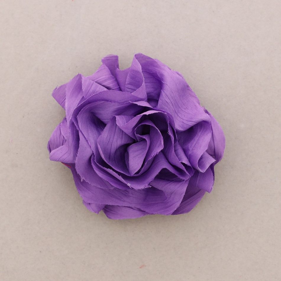 BROCHE FLOR TELA FRUNCIDA 9CM